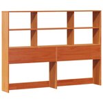 vidaXL Lit bibliothèque sans matelas cire marron 150x200 cm pin massif