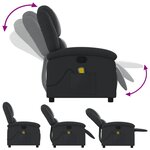 vidaXL Fauteuil de massage inclinable noir cuir véritable