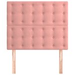 vidaXL Tête de lit Rose 100x5x118/128 cm Velours
