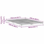 vidaXL Cadre de lit surélevé Marron 140 x 220 cm Bois massif en pin