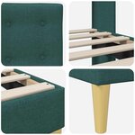 vidaXL Cadre de lit avec tête de lit Vert foncé 200 x 200 cm Tissu