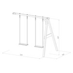 AXI Portique mural en bois Marron Blanc 2 balançoires 160x244x207cm