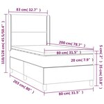 vidaXL Sommier à lattes de lit matelas LED Gris foncé 80x200cm Tissu