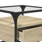 vidaXL Table basse et dessus en verre chêne sonoma 50x50x45 cm acier
