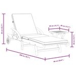 vidaXL Chaise longue avec coussin et table bois d'acacia massif