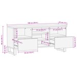 vidaXL Meuble TV 100x33.5x46 cm Bois massif Mangou&bois d'ingénierie