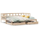 vidaXL Lit de jour avec gigogne et tiroirs sans matelas 80x200 cm