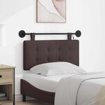 vidaXL Tête de lit suspendue Avec lumière LED Marron foncé Tissu