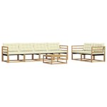 vidaXL Ensemble de canapés d'extérieur 7 Pièces Blanc et crème