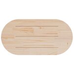 vidaXL Dessus de table blanc 100x50x2 5 cm bois de pin massif ovale