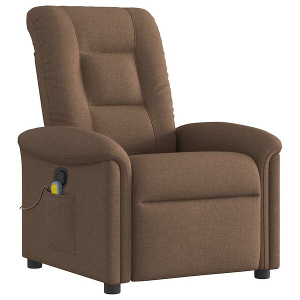 vidaXL Fauteuil de massage inclinable Marron Tissu