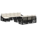 vidaXL Ensemble de canapé de jardin 11 Pièces Noir polyrotin