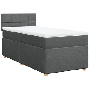 vidaXL Sommier à lattes de lit avec matelas Gris foncé 80x200 cm Tissu