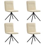 vidaXL Chaises à manger lot de 4 crème tissu