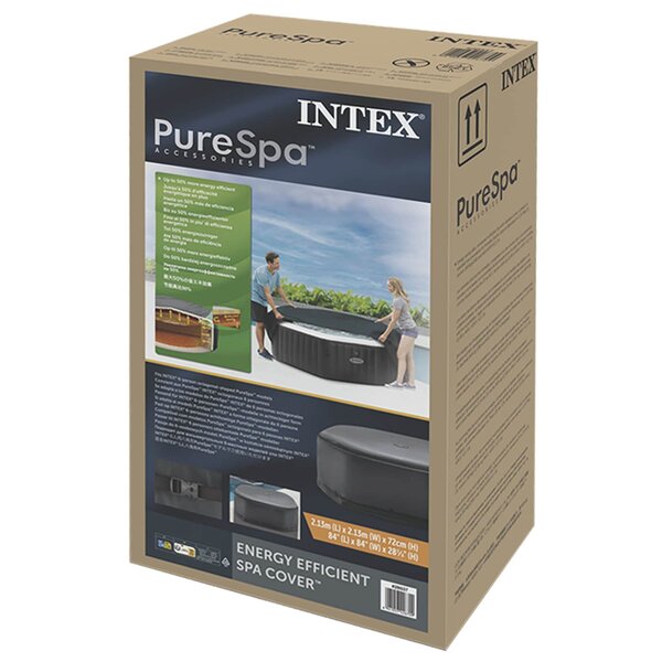 INTEX Housse de spa Gris foncé 180 x 180 cm PVC et PU