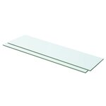 vidaXL Panneaux d'étagère 2 Pièces Verre Transparent 60 x 12 cm