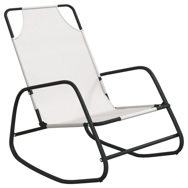 vidaXL Chaise longue à bascule crème acier et textilène