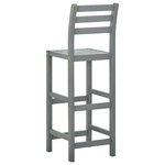 vidaXL Tabourets de bar lot de 4 gris bois d'acacia massif