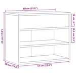 vidaXL Banc à chaussures Chêne fumé 60x30x45 cm Bois d'ingénierie