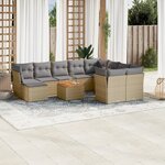 vidaXL Salon de jardin et coussins 11 Pièces mélange beige résine tressée