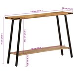 vidaXL Table console 110x30x75 cm bois de manguier massif