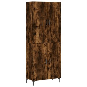 vidaXL Buffet haut Chêne fumé 69 5x34x180 cm Bois d'ingénierie