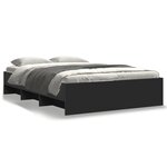 vidaXL Cadre de lit sans matelas noir 140x200 cm bois d'ingénierie