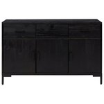 vidaXL Buffet Noir 110x35x70 cm Bois de pin massif