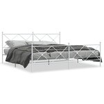 vidaXL Cadre de lit métal sans matelas et pied de lit blanc 200x200 cm