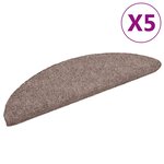 vidaXL Tapis autoadhésifs de marches 5 Pièces Marron 56x17x3cm Aiguilleté
