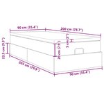 vidaXL Cadre de lit ottoman avec matelas vert foncé 90x200 cm velours