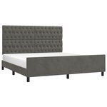 vidaXL Cadre de lit sans matelas gris foncé velours