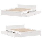 vidaXL Cadre de lit sans matelas blanc 100x200 cm bois de pin massif