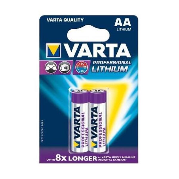 Blister de 2 piles ULTRA Lithium LR6 Mignon AA VARTA