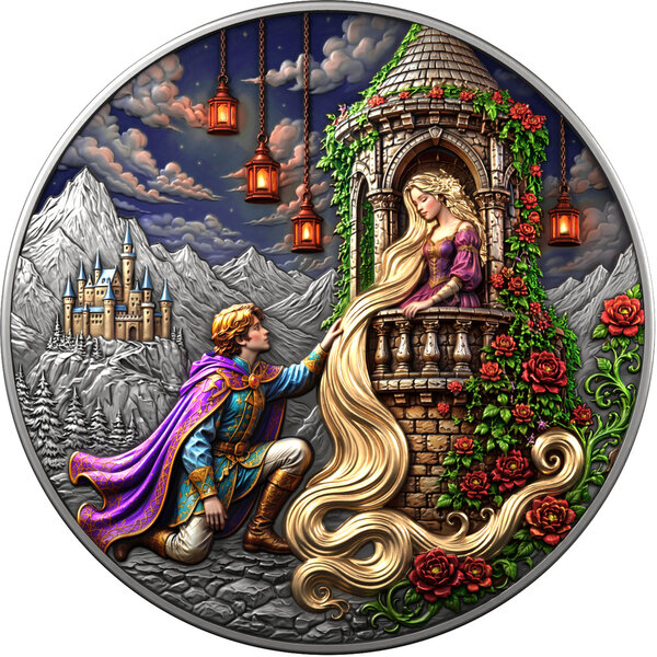 Monnaie GOLDEN STORY Love Stories 2 Oz Argent 25$ Liberia 2026 (PRÉCOMMANDE)