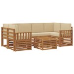 vidaXL Ensemble de canapés d'extérieur 7 pc Naturel et Beige