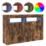 vidaXL Buffet Chêne fumé 116 x 30 x 75 cm Bois d'ingénierie