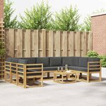 vidaXL Ensemble de canapés d'extérieur 10 Pièces Blanc et anthracite