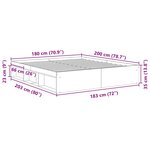 vidaXL Cadre de lit sans matelas noir 180x200 cm