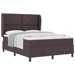vidaXL Lit à ressorts avec matelas Marron foncé 160 x 200 cm tissu