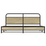 vidaXL Cadre de lit en métal sans matelas chêne sonoma 200x200 cm