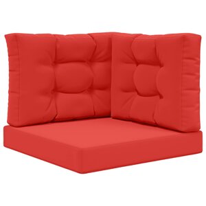 vidaXL Coussin de canapé d'extérieur 3 Pièces Rouge Polyester