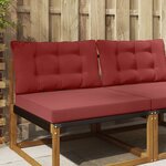 vidaXL Coussin de canapé d'extérieur 2 Pièces Bordeaux Polyester