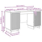 vidaXL Bureau Blanc brillant Bois d'ingénierie 142 5 x 50 x 75 cm