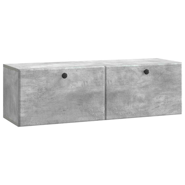 vidaXL Meuble TV mural 98 x 31 x 30 cm Gris béton Bois d'ingénierie