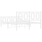 vidaXL Cadre de lit métal sans matelas et pied de lit blanc 140x190 cm
