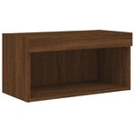 vidaXL Meuble TV avec lumières LED chêne marron 60x30x30 cm