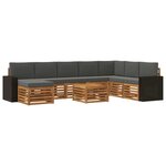 vidaXL Ensemble de canapés d'extérieur 9 Pièces Naturel et Anthracite