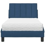 vidaXL Lit avec matelas bleu 80x200 cm tissu