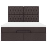 VidaXL Cadre de lit ottoman avec matelas marron foncé 140x190 cm tissu